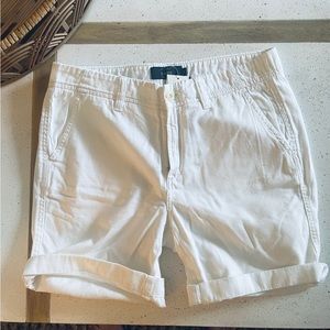 Lightweight white chino shorts